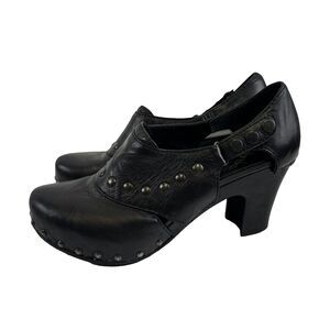 Dansko Ryder Studded Heel Clog Snap Strap Black 130302022 Womens 37 US 6.5 - 7